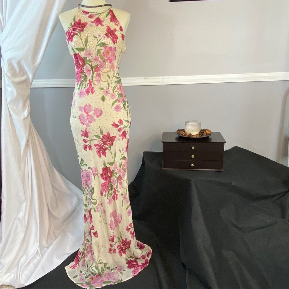 Sue Wong Formal floral beaded evening dress